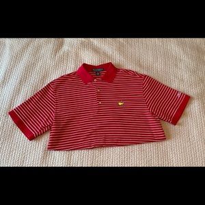 Red and White Striped Masters Polo